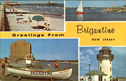 Greetings From Brigantine New Jersey Postcard Postcard