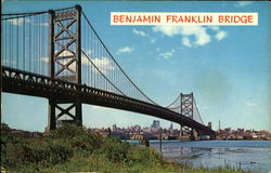 Benjamin Franklin Bridge Camden, NJ Postcard Postcard