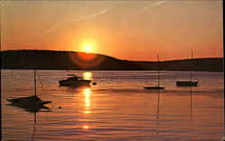 Sunset On Lake Hopatcong, Morris County Scenic, NJ Postcard Postcard