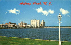 Tall Apartments Border Beautiful Deal Lake Postcard