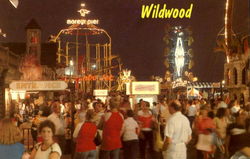 Amusement Pier At Night Postcard