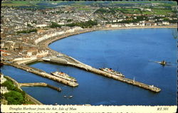 Douglas Harbour From The Air UK Postcard Postcard