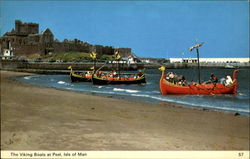 The Viking Boats At Peel UK Postcard Postcard