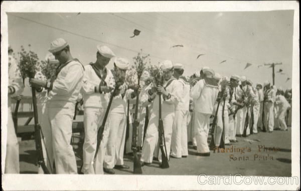 Sailors with Flowers in Guns Santa Paula California