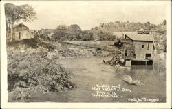 Looking West After Washout Of Dam Postcard