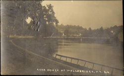 River Bridge Wells Bridge, NY Postcard Postcard