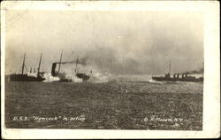 USS Hancock In Action Postcard