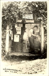 Smallest US Post Office Grimshawes, NC Postcard Postcard