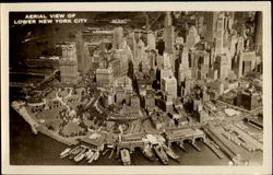 Aerial View Of Lower New York City Postcard