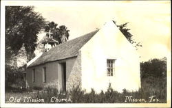 Old Mission Church Texas Postcard Postcard