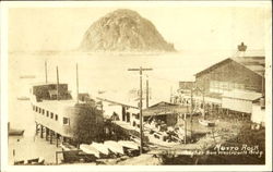 Morro Rock and Docks Morro Bay, CA Postcard Postcard