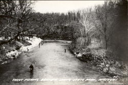 Trout Fishing, Bennett Spring State Park Scenic, MO Postcard Postcard