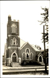 Church Building on the Corner Postcard