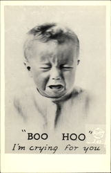 Boo Hoo Baby Crying Postcard