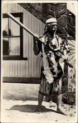 Maori Warrior New Zealand Postcard Postcard