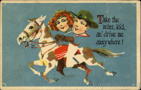 Take The Reins Lad An Drive Me Anny Where! Cowboy Western