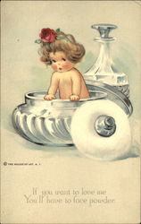 If You Want To Love Me You'll Have To Face Powder Postcard