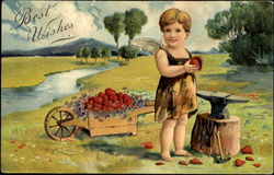 Best Wishes Cupid Postcard