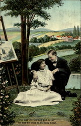 Couple Painting Postcard