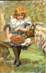 Girl with Pony Postcard