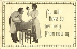 Doing Laundry Postcard