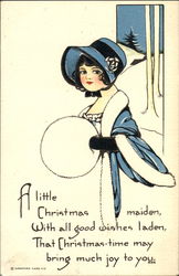 A Little Christmas Maiden Children Postcard Postcard