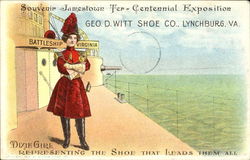 1907 Jamestown Centennial Dixie Girl Postcard