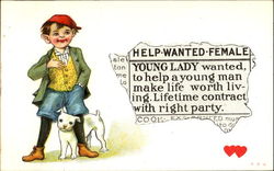 Help Wanted Female Postcard