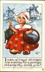 Dutch Girl Girls Postcard Postcard