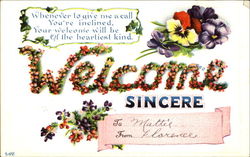 Welcome Sincere Postcard