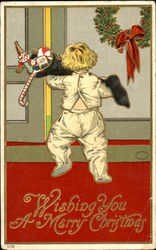 Wishing You A Merry Christmas Children Postcard Postcard