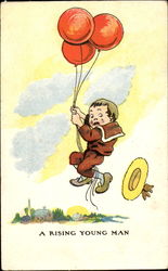 A Rising Young Man - Balloons Postcard