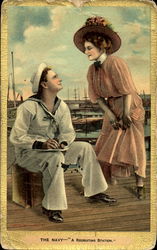 The Navy A Recriting Station Postcard