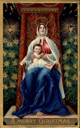 A Merry Christmas Madonna & Child Postcard Postcard