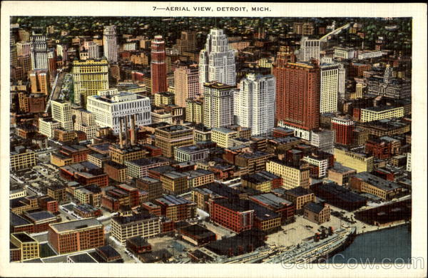 Aerial View Detroit Michigan