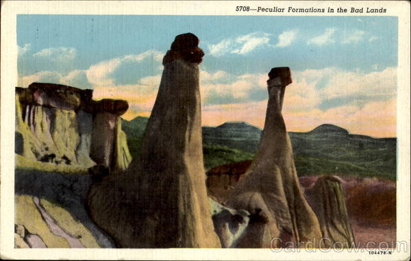 Peculiar Formations In The Bad Lands Scenic South Dakota