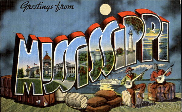 Greetings From Mississippi Large Letter