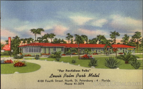 Lewis Palm Park Motel, 4100 Fourth Street North St. Petersburg Florida