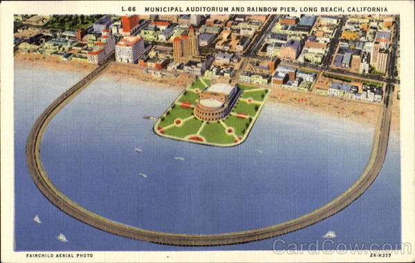 Municipal Auditorium And Rainbow Pier Long Beach California