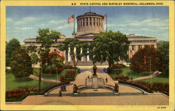 State Capitol And McKinley Memorial Columbus Ohio