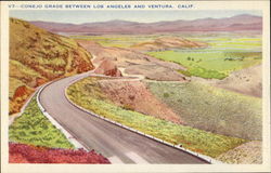 Conejo Grade Between Los Angeles And Ventura Postcard