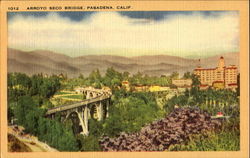 Arroyo Seco Bridge Pasadena, CA Postcard Postcard