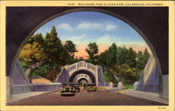 Boulevard Thru Elysian Park Postcard