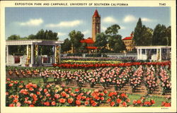 Exposition Park And Campanile, University Of southern alifornia Los Angeles, CA Postcard Postcard