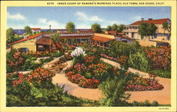 Inner Court Of Ramona's Marriage Place, Old Town San Diego, CA Postcard Postcard