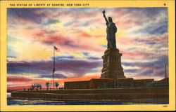 The Statue Of Liberty At Sunrise New York City, NY Postcard Postcard