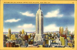 Midtown Skyline Showing Empire State Building, Manhattan New York City, NY Postcard Postcard