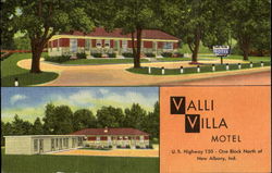 Valli Villa Motel, U. S. Highway 150 - One Block North Postcard