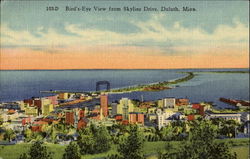 Bird's Eye View From Skyline Drive Duluth, MN Postcard Postcard