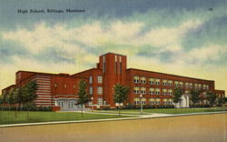 High School Billings, MT Postcard Postcard